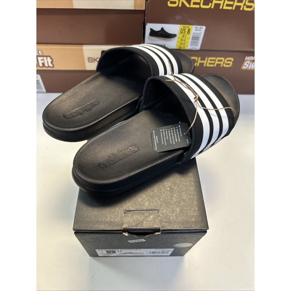Adidas Adilette Comfort Men Size 7 Black Slide Sandals JS4313 0290